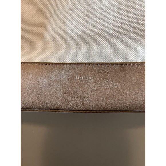 Botkier Cotton Canvas Woven Tote White & Brown Medium Purse - Picture 2 of 13